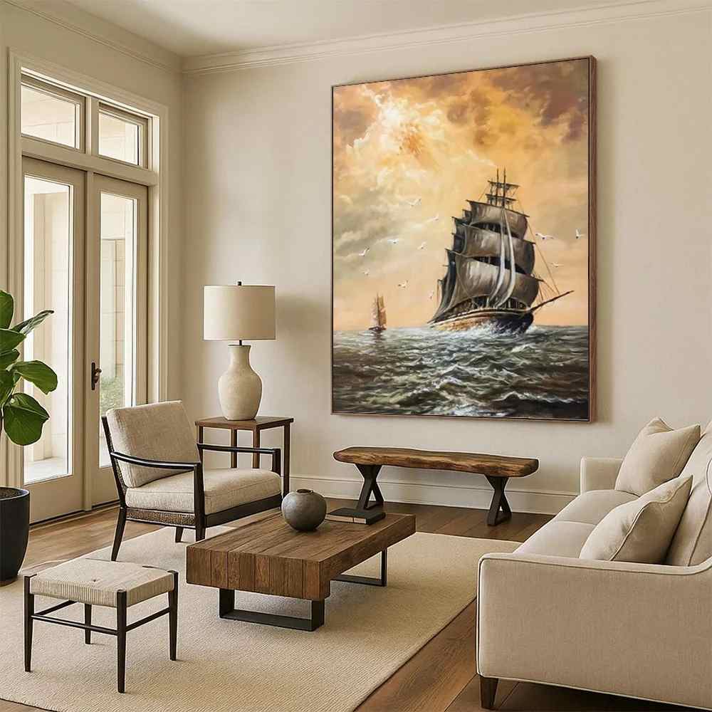 Living Original Artist Sea Coastal Canvas Wall Art 0D6RP
